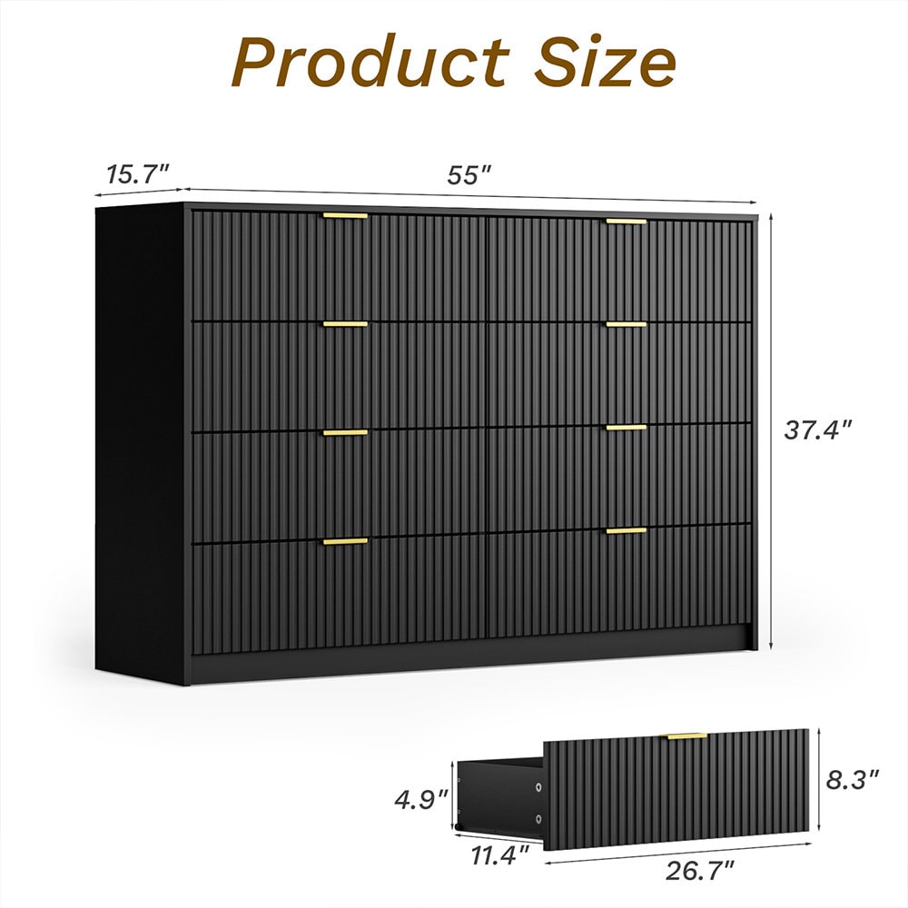 8-Drawer Double Dresser, 55" W