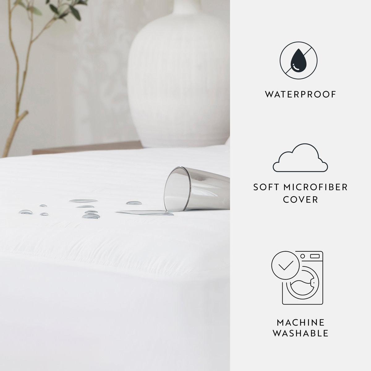 Waterproof Hypoallergenic Fitted Mattress Protector with Comfortable Padding