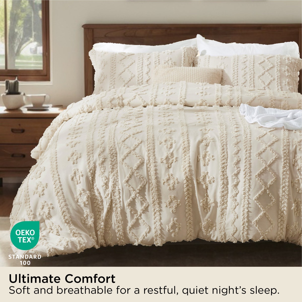 Best Seller Bedsure Farmhouse Shabby Elegance Tufted Boho Comforter Set