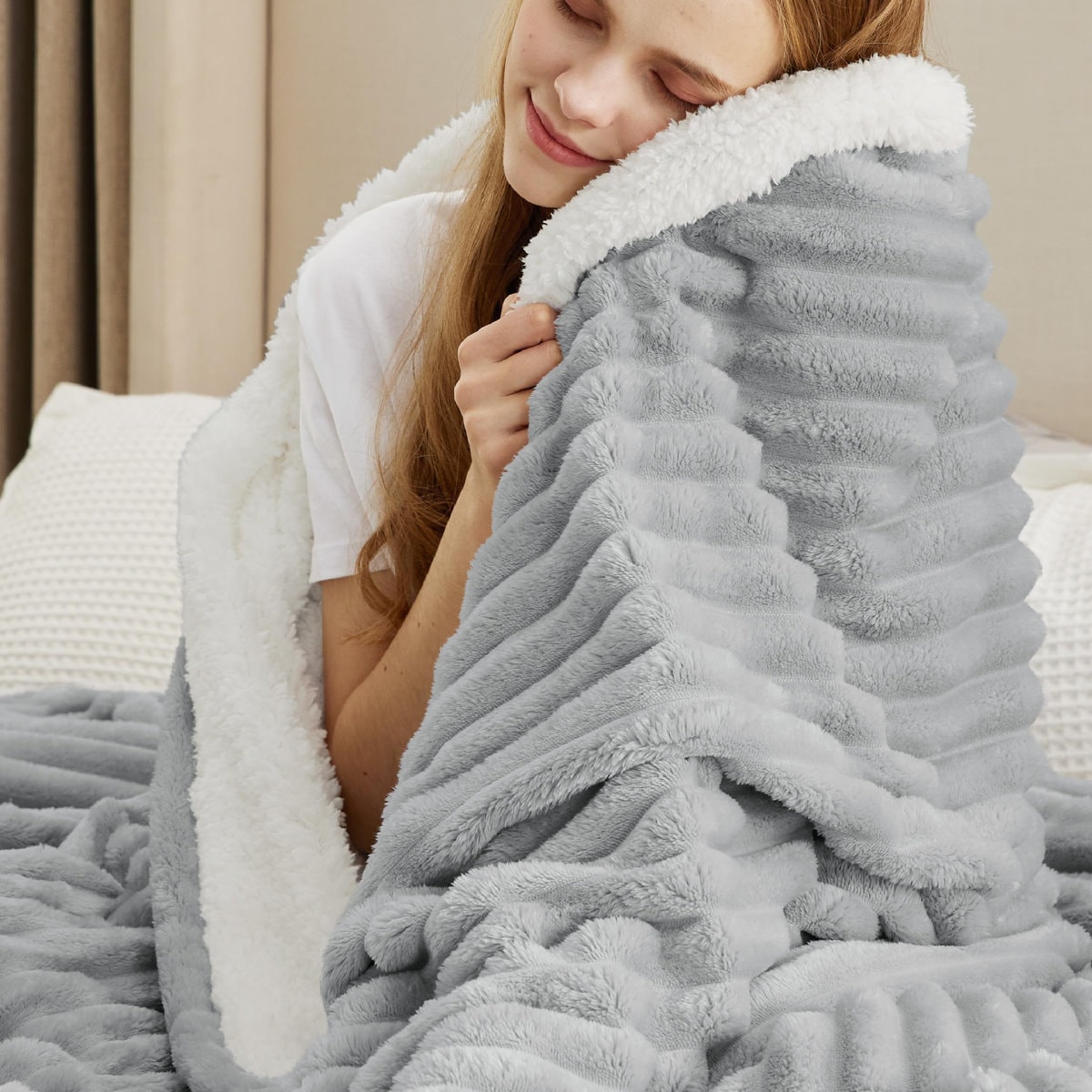 Cozy Winter Collection Bedsure 299gsm Ultra Soft Sherpa Fleece Blanket for Bed - Thick & Super Cozy Warm Blanket GentleSoft™️