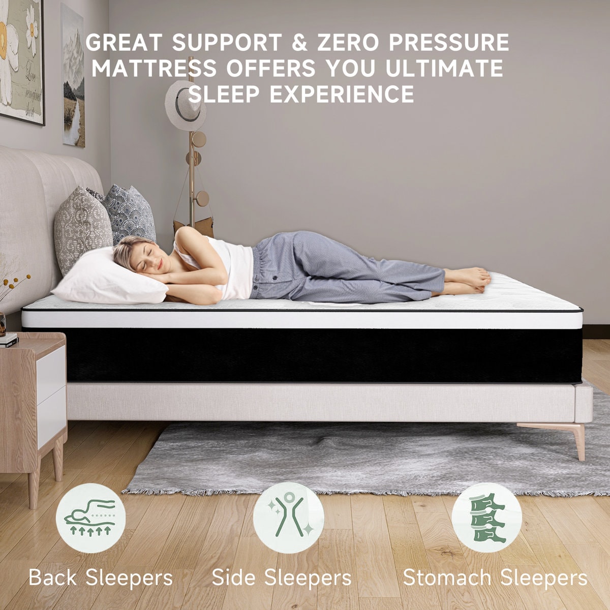 Medium Hybrid Mattress Pocket Spring with CertiPUR-US Certified Foam