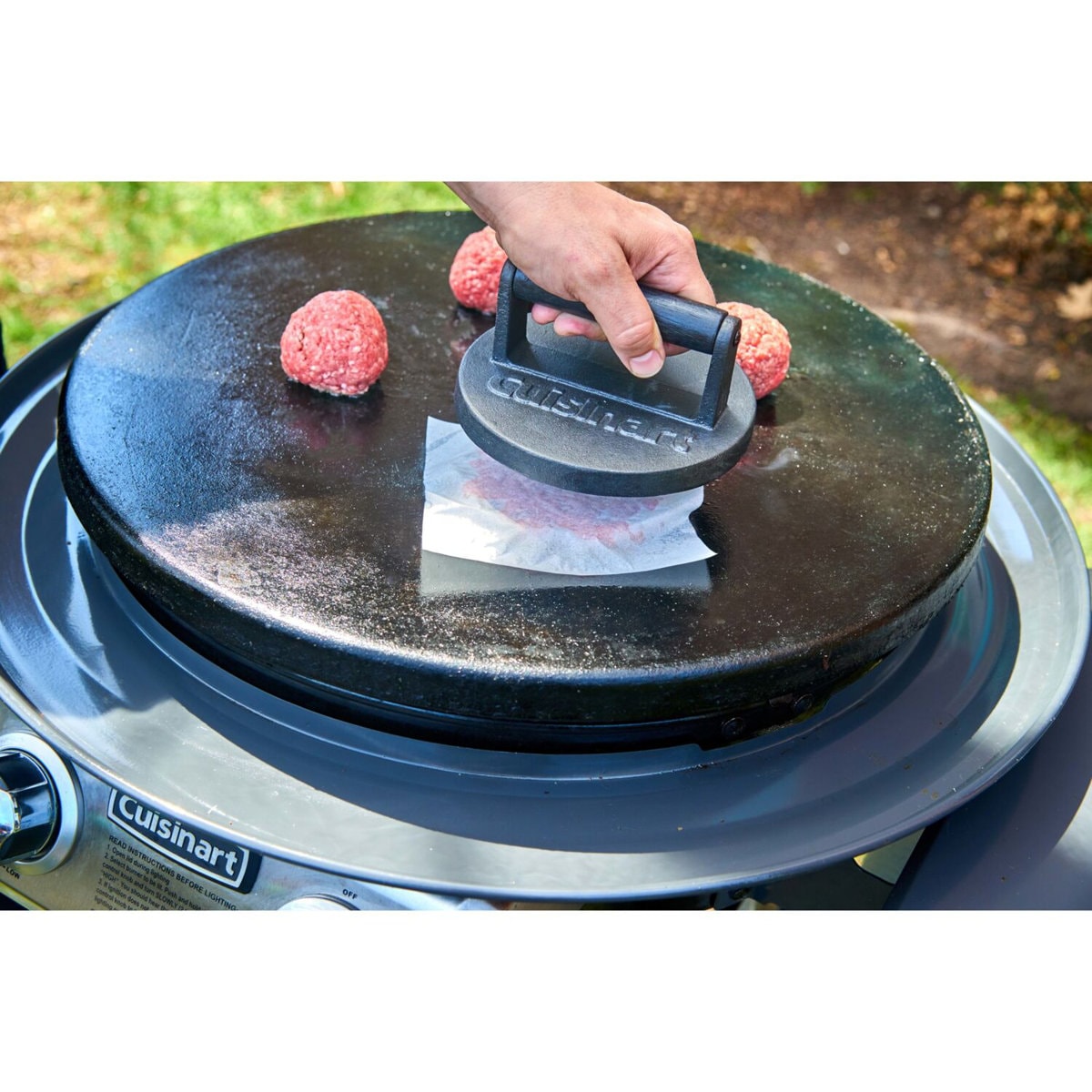 Cuisinart Cast Iron Smashed Burger Press: Essential Outdoor Grilling Accessory for Perfectly Pressed Burgers