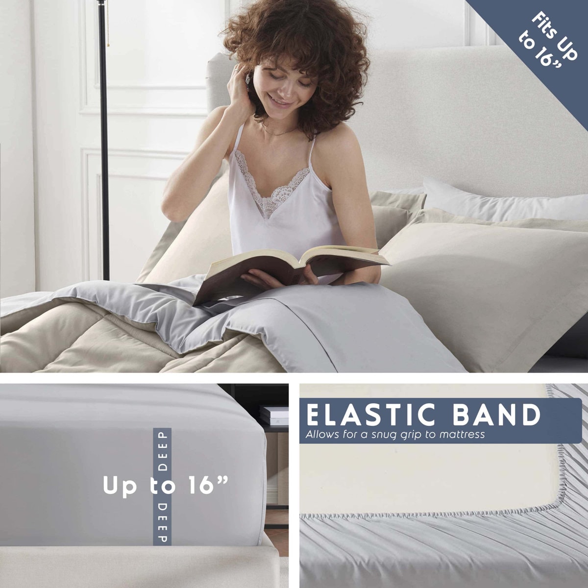 Bed-in-A-Bag Reversible Comforter Set with Bed Sheets