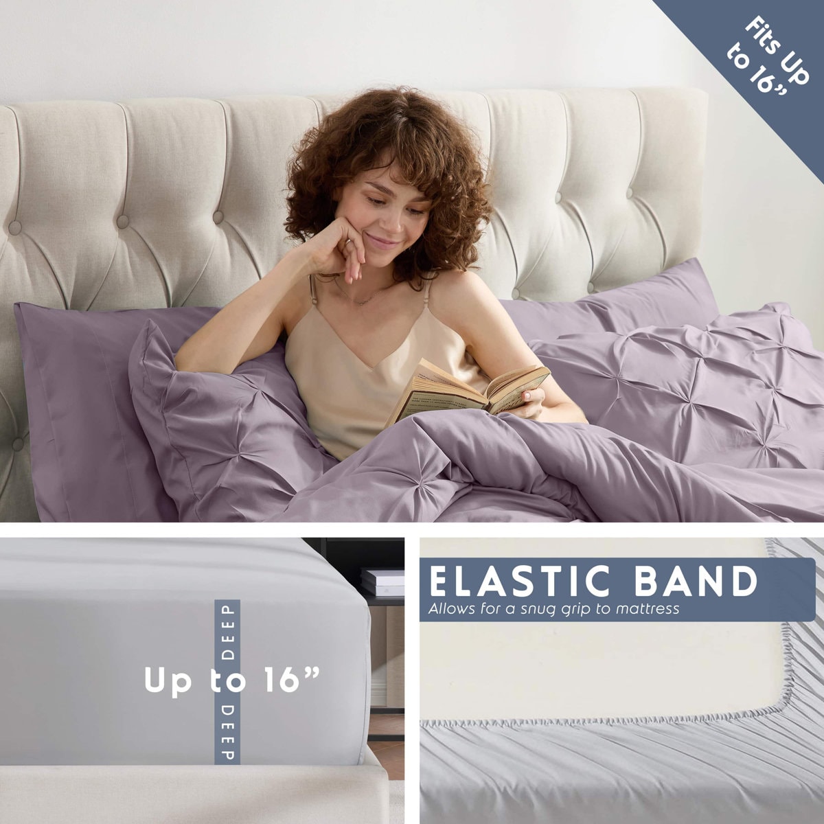 Bed-in-A-Bag Pleated Comforter Set with Bed Sheets