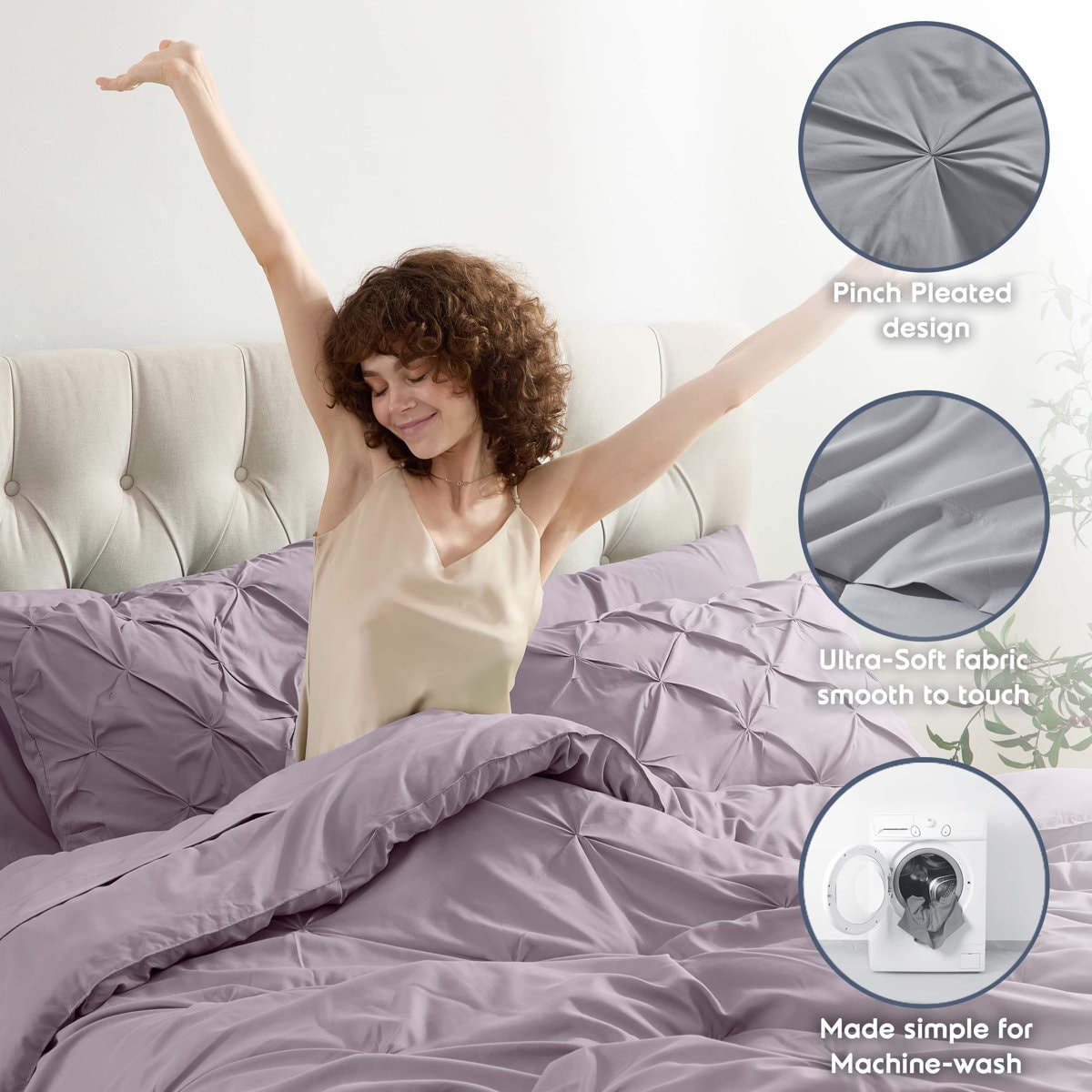 Bed-in-A-Bag Pleated Comforter Set with Bed Sheets