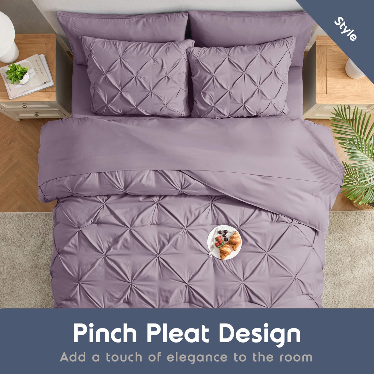 Bed-in-A-Bag Pleated Comforter Set with Bed Sheets