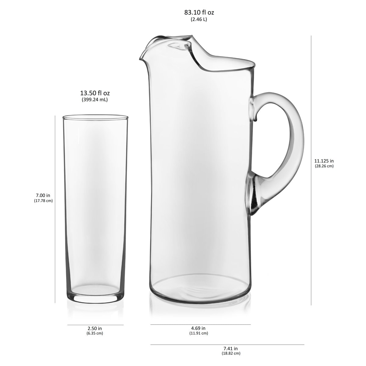 Libbey Modern Bar Boozy Brunch Entertaining Set with 6 Highball Glasses and Pitcher