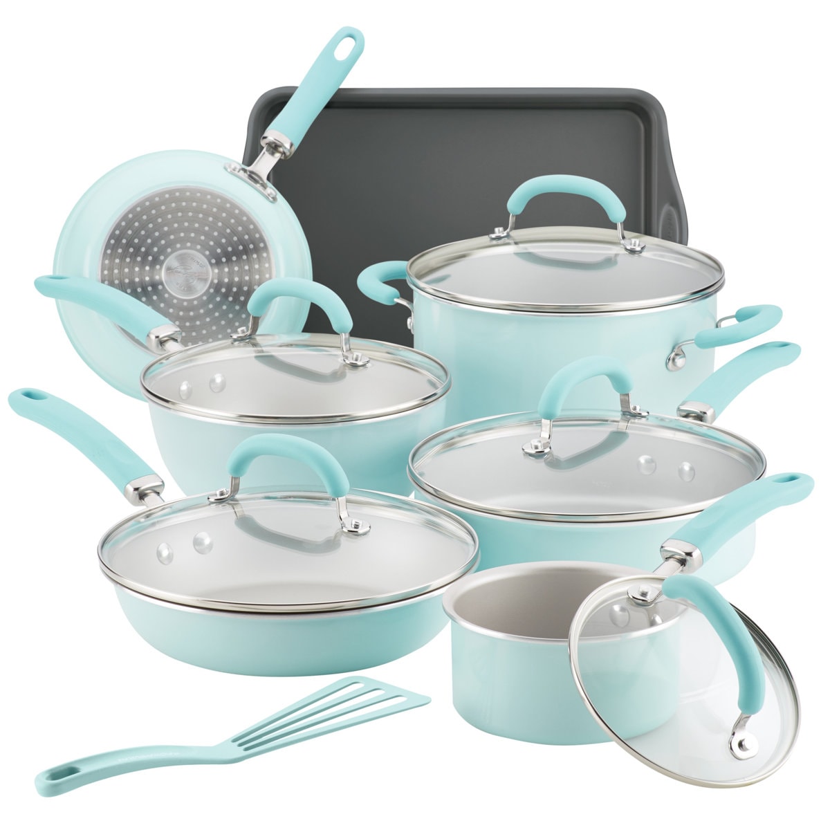 Rachael Ray Create Delicious Aluminum Nonstick Cookware Induction Cookware Set, 13-Piece