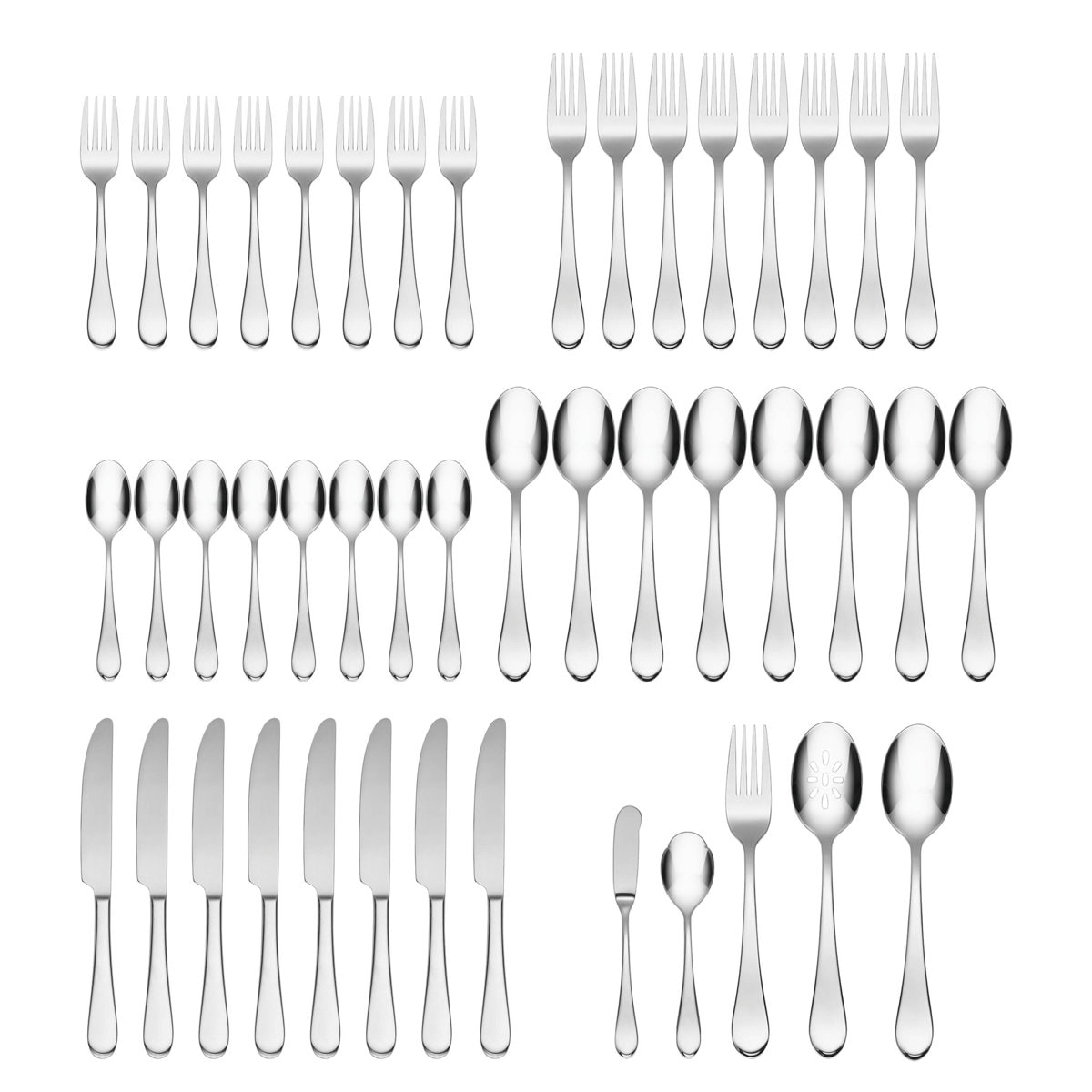 Oneida Icarus 45 Piece Everyday Flatware Set, Service For 8