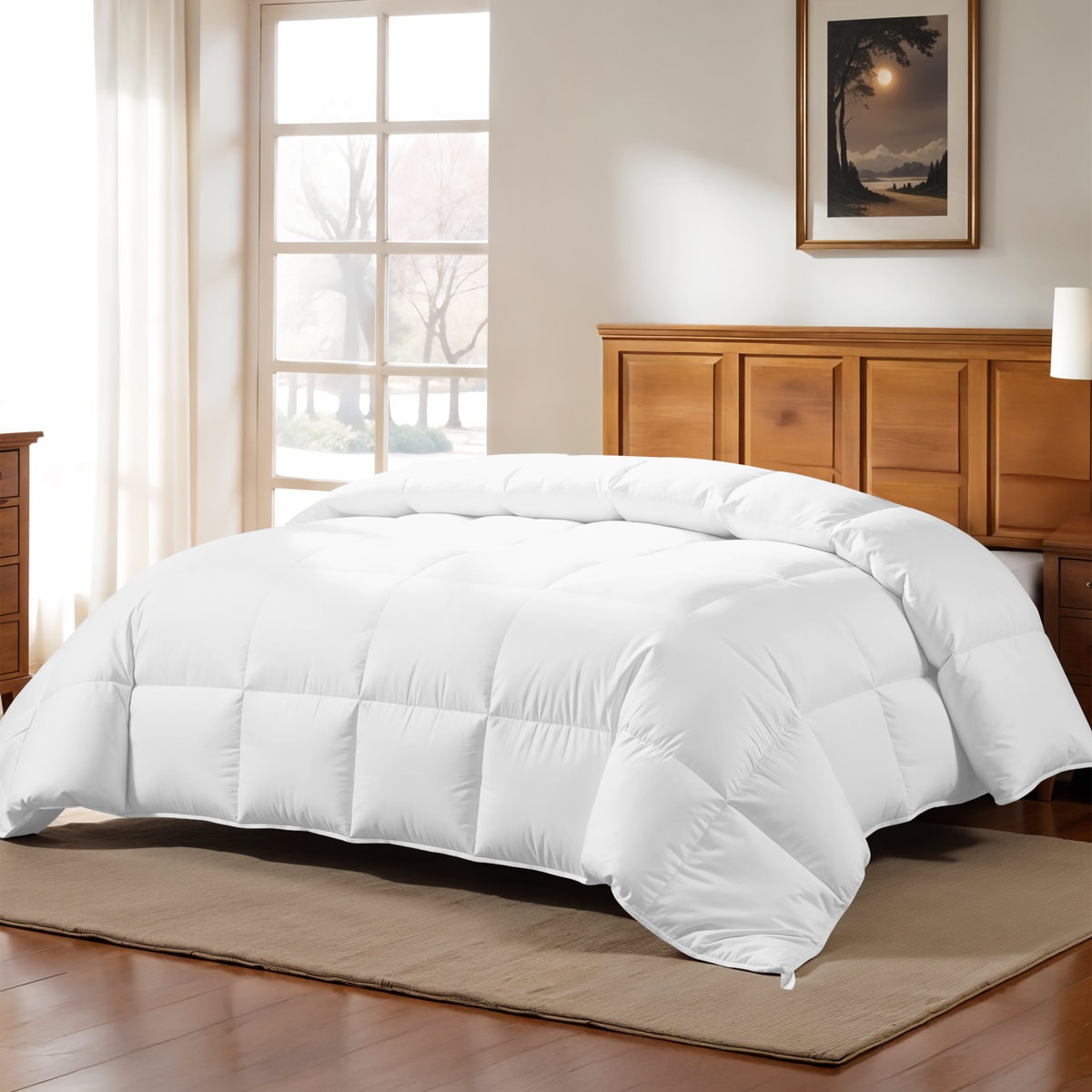 All Season Down Alternative Comforter Microfiber Duvet Insert with Corner Tabs
