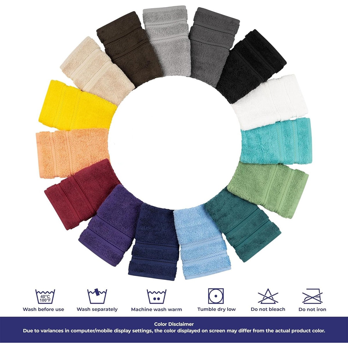 Edison Collection 100% Cotton 4 Piece Luxury Turkish Bath Towel Set (Set of 4)