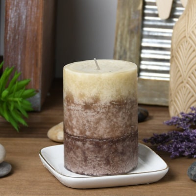 Ceramic Circles Decorative Indoor Outdoor Candle Lantern with Cut Out Design