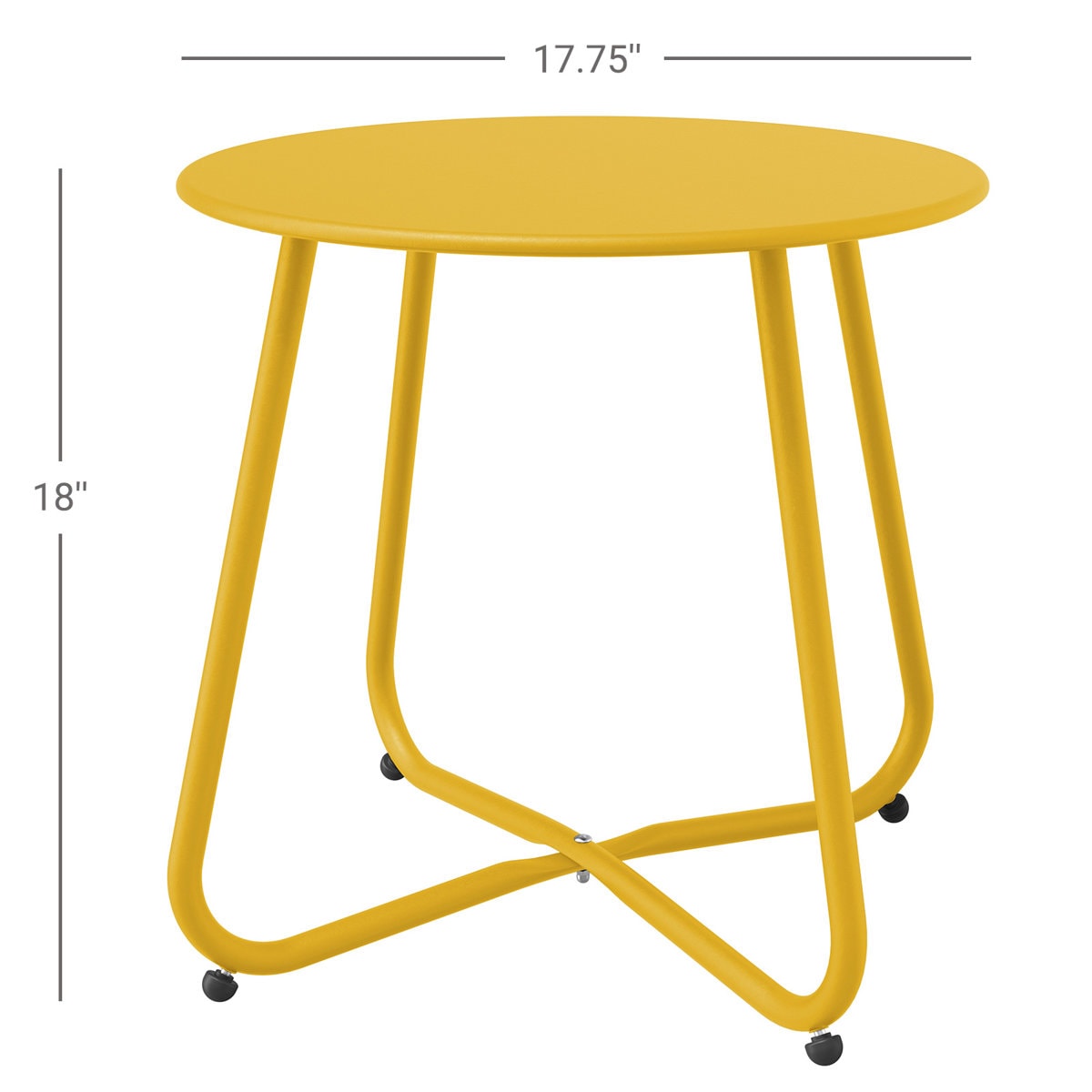 Ebern Designs Steel Patio Side Table, Weather Resistant Outdoor Round End Table