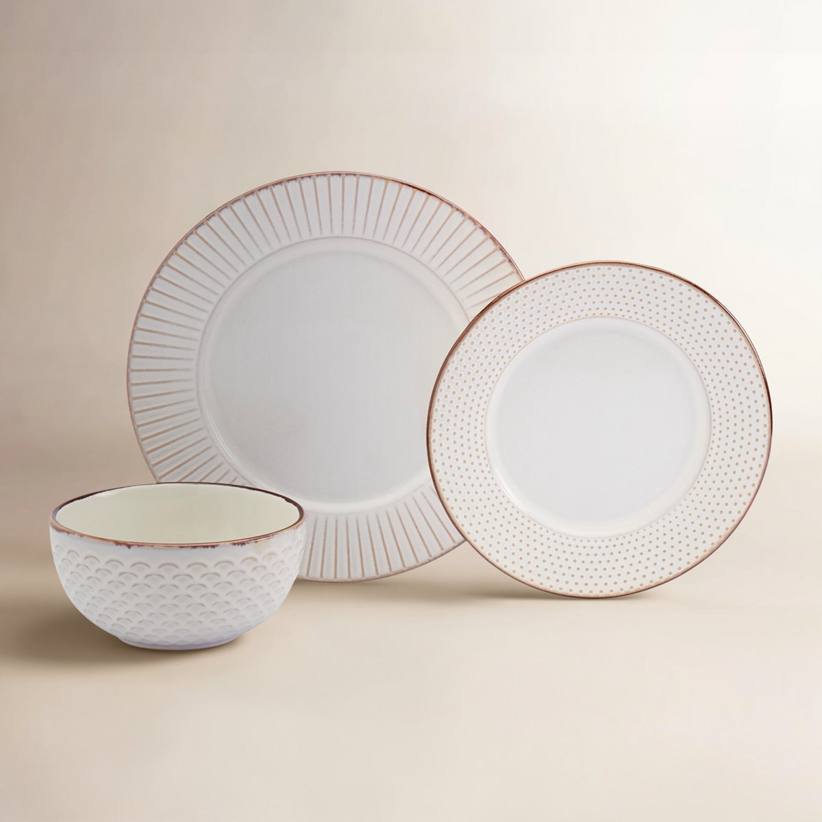 Hub 12 Piece Stoneware Dinnerware Set - Service for 4