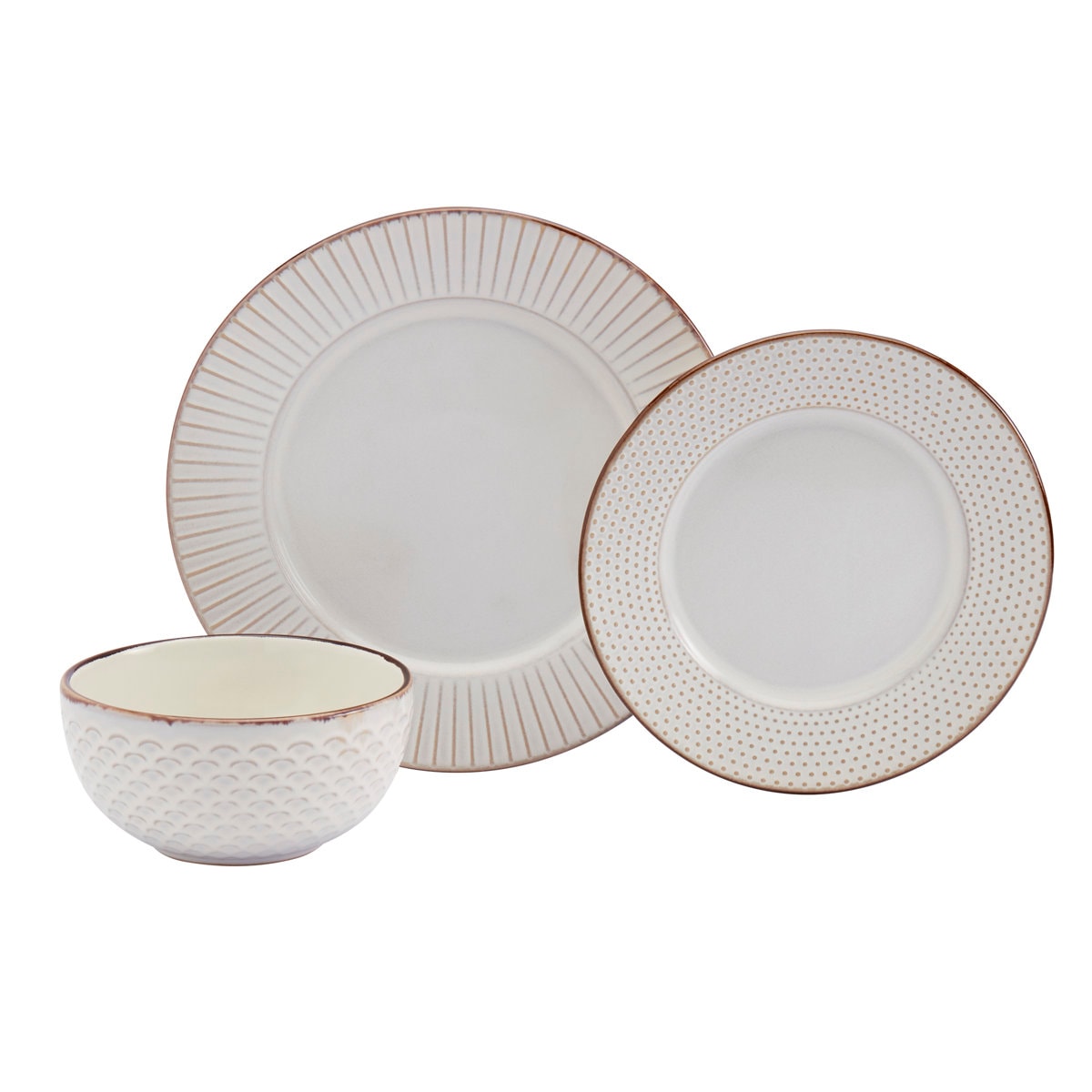 Hub 12 Piece Stoneware Dinnerware Set - Service for 4
