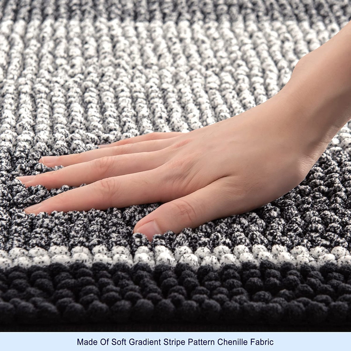 Mersin Gradient Chenille Water Absorbent Soft Plush Bath Rug