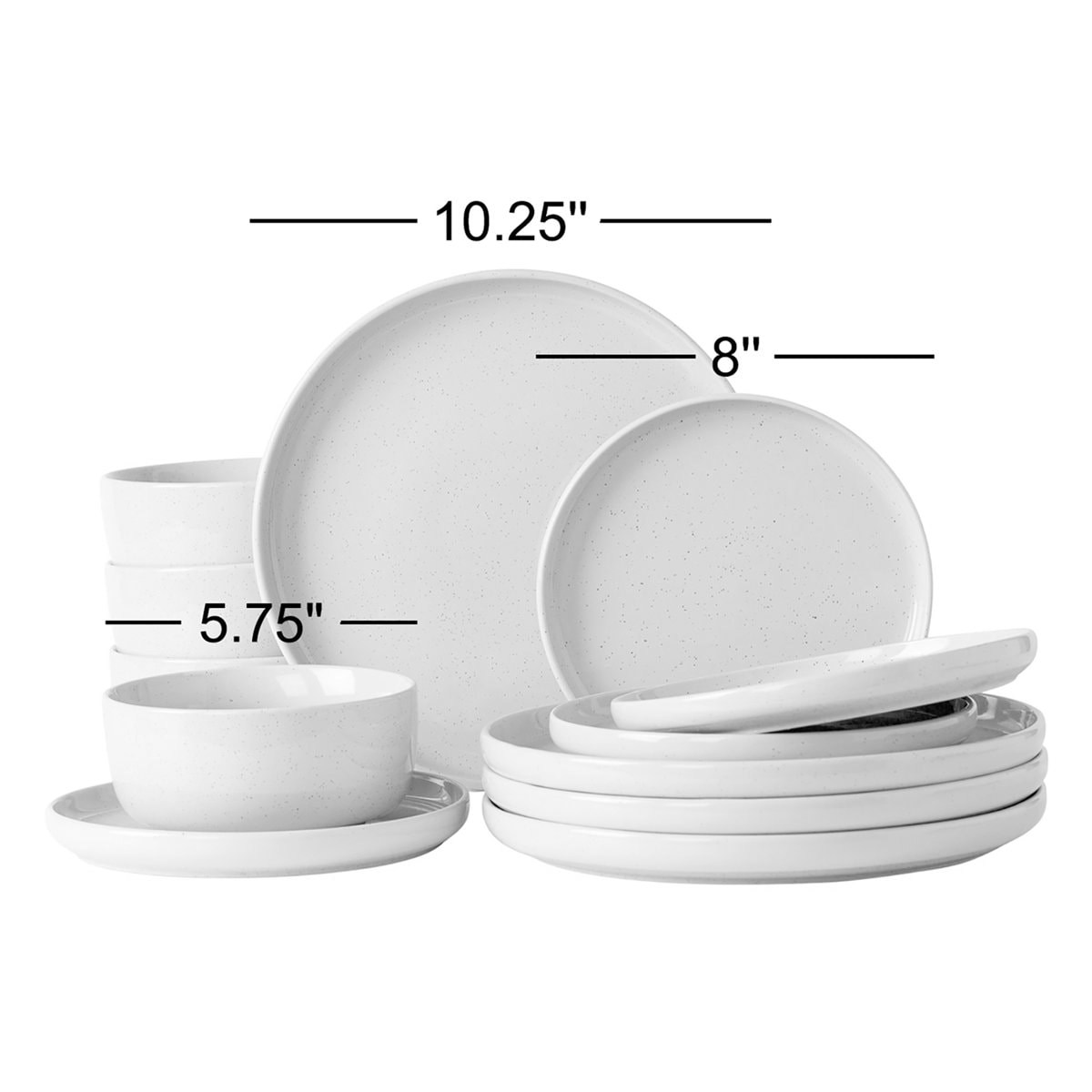 Daytona 12 Piece Stoneware Dinnerware Set - Service for 4