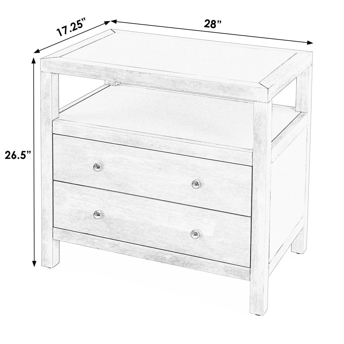 Celine 28" 2-Drawer Nightstand