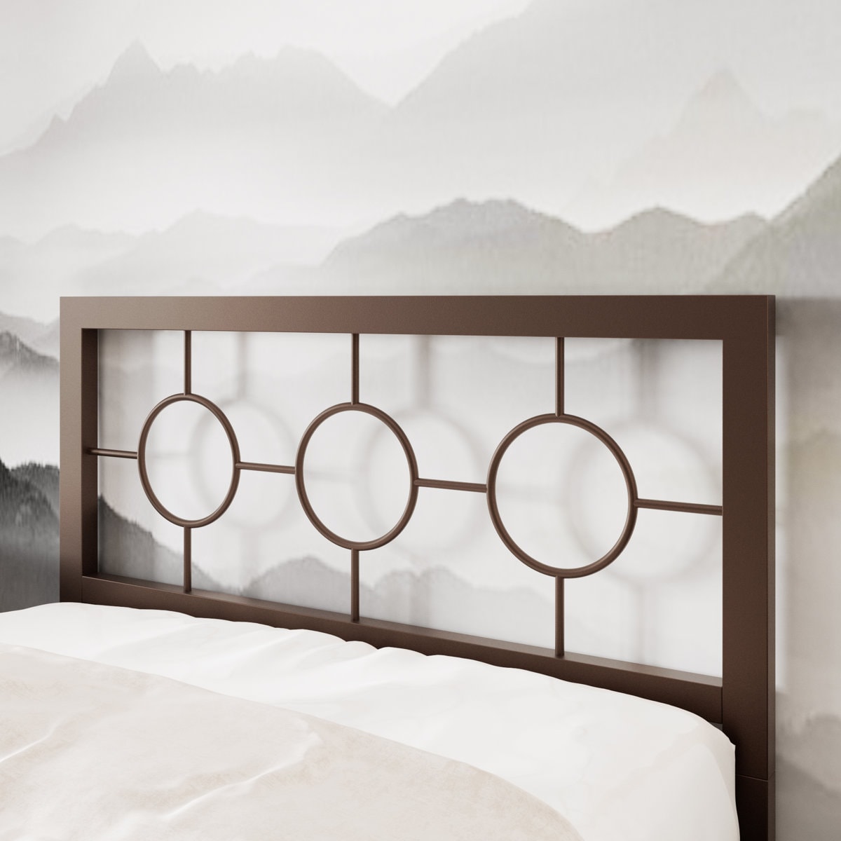 Avren Oriental Vintage Style Metal Platform Bed