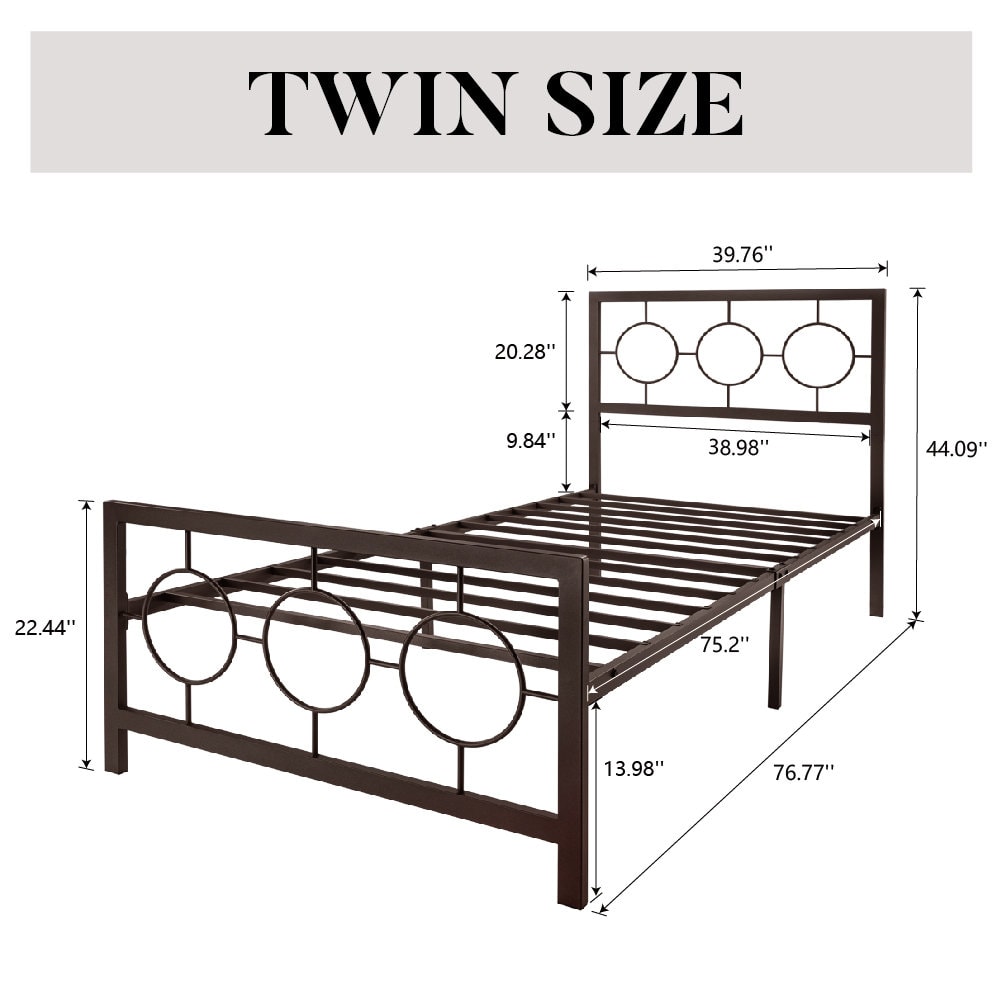 Avren Oriental Vintage Style Metal Platform Bed