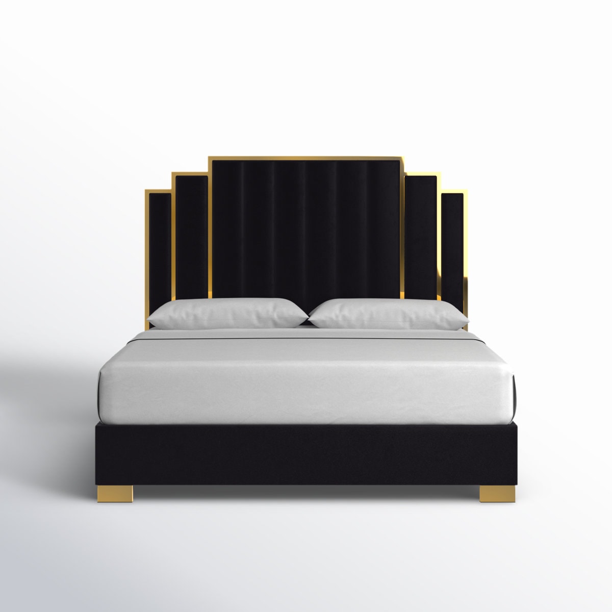 Duncanville Upholstered King Platform Bed, Black