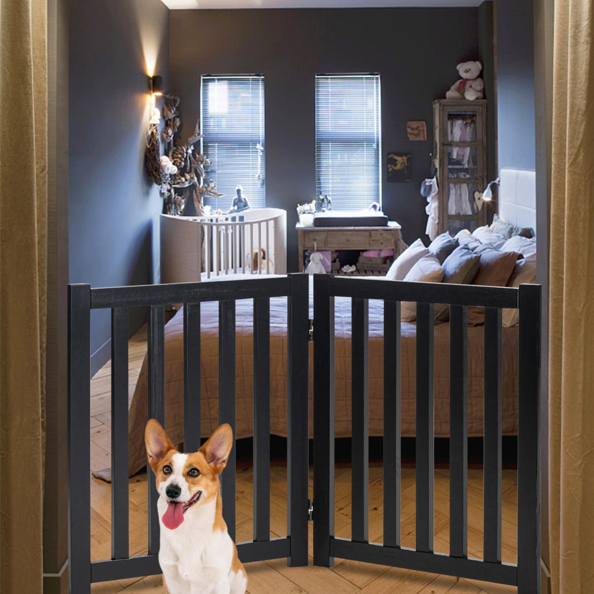 Wooden Free Standing Pet Gate