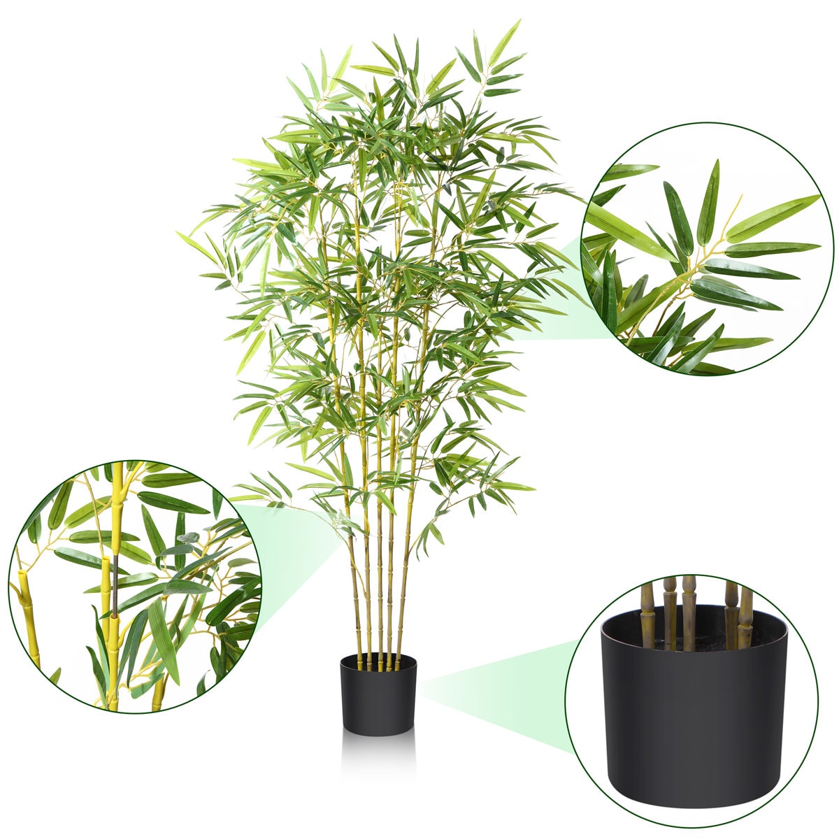Adcock Artificial Bamboo Plants in Basket, Faux Plant for Home Décor, Lifelike Fake Trees