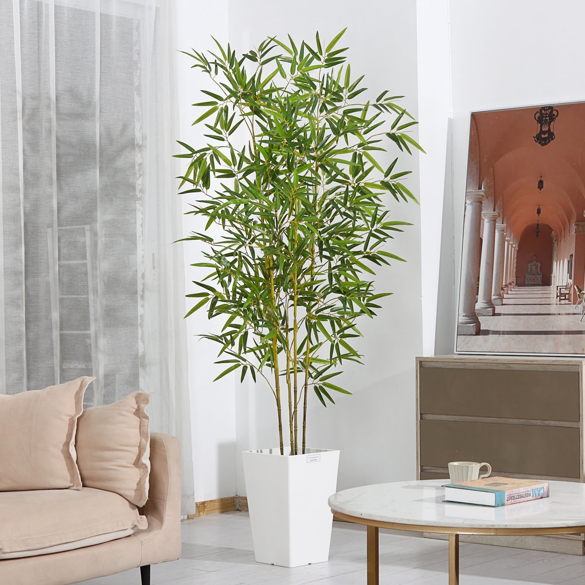 Adcock Artificial Bamboo Plants in Basket, Faux Plant for Home Décor, Lifelike Fake Trees