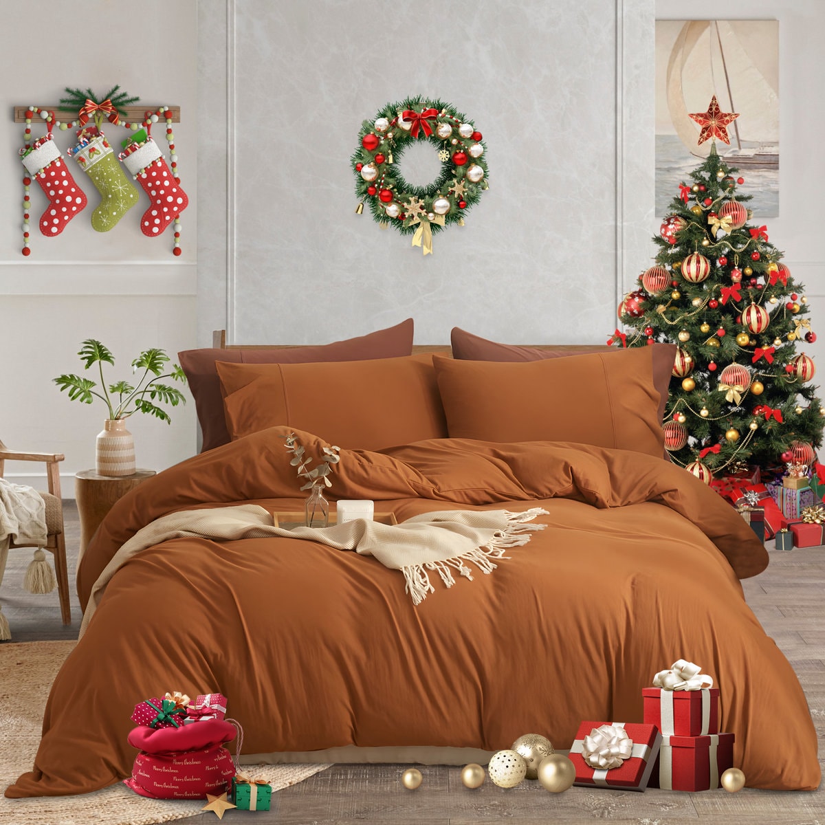 VCLIFE Luxury Soft 100% Cotton Duvet Cover Set