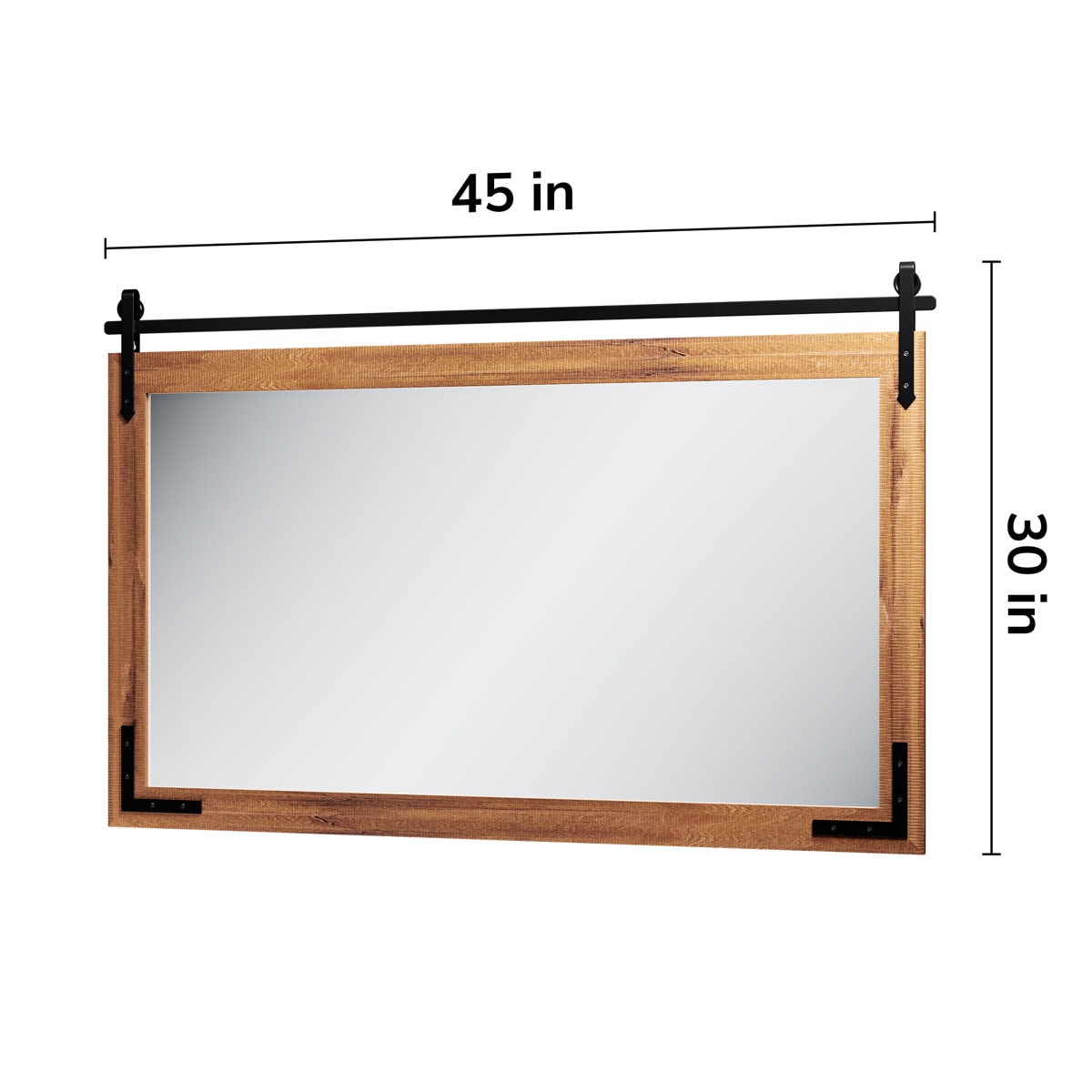 Brunilda Rustic Farmhouse Solid Wood Frame Accent Mirror Decorative Mirror