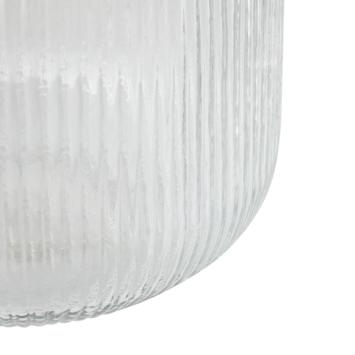 Perry Glass Short Round Ribbed Vase