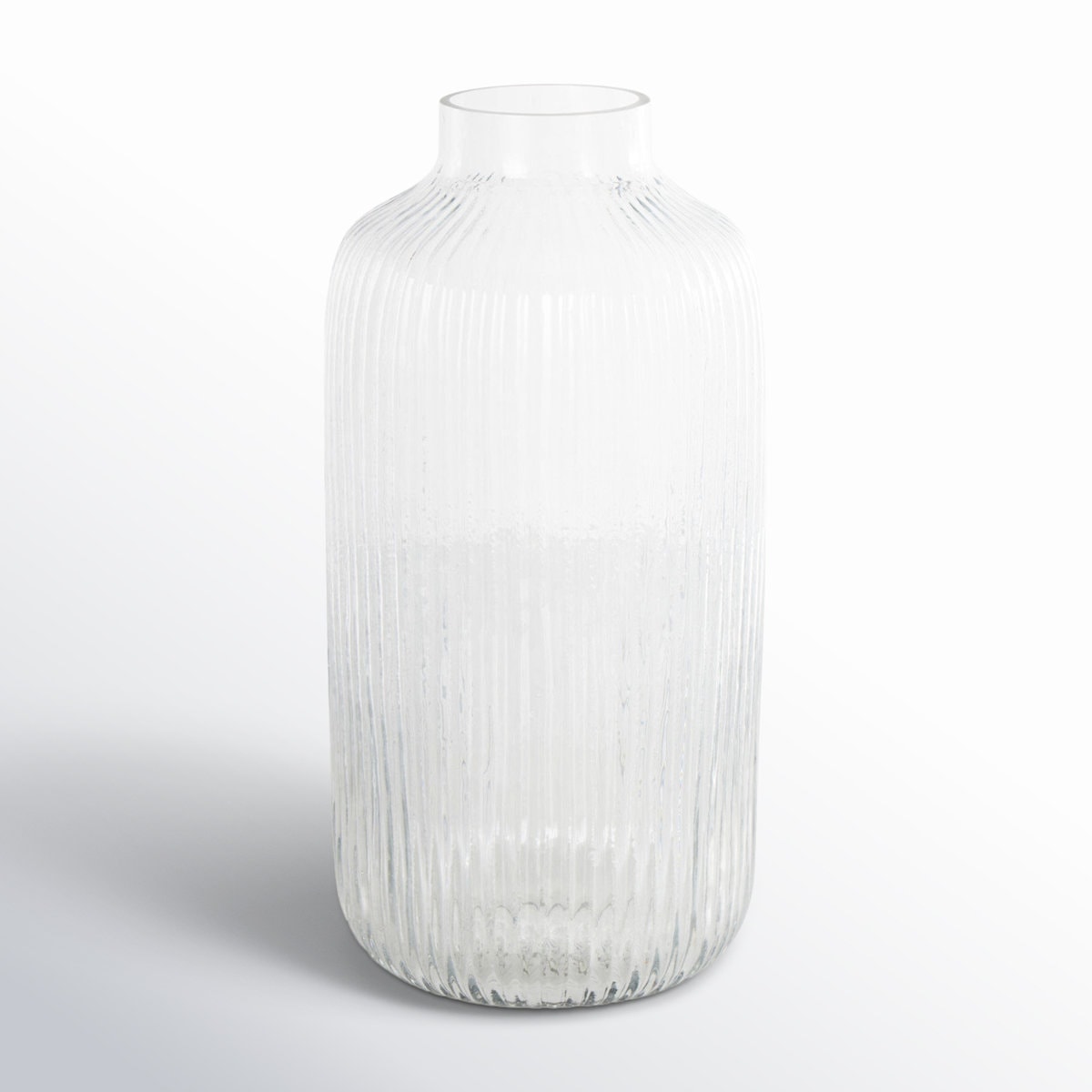 Perry And Grey Glass Ribbed Vase