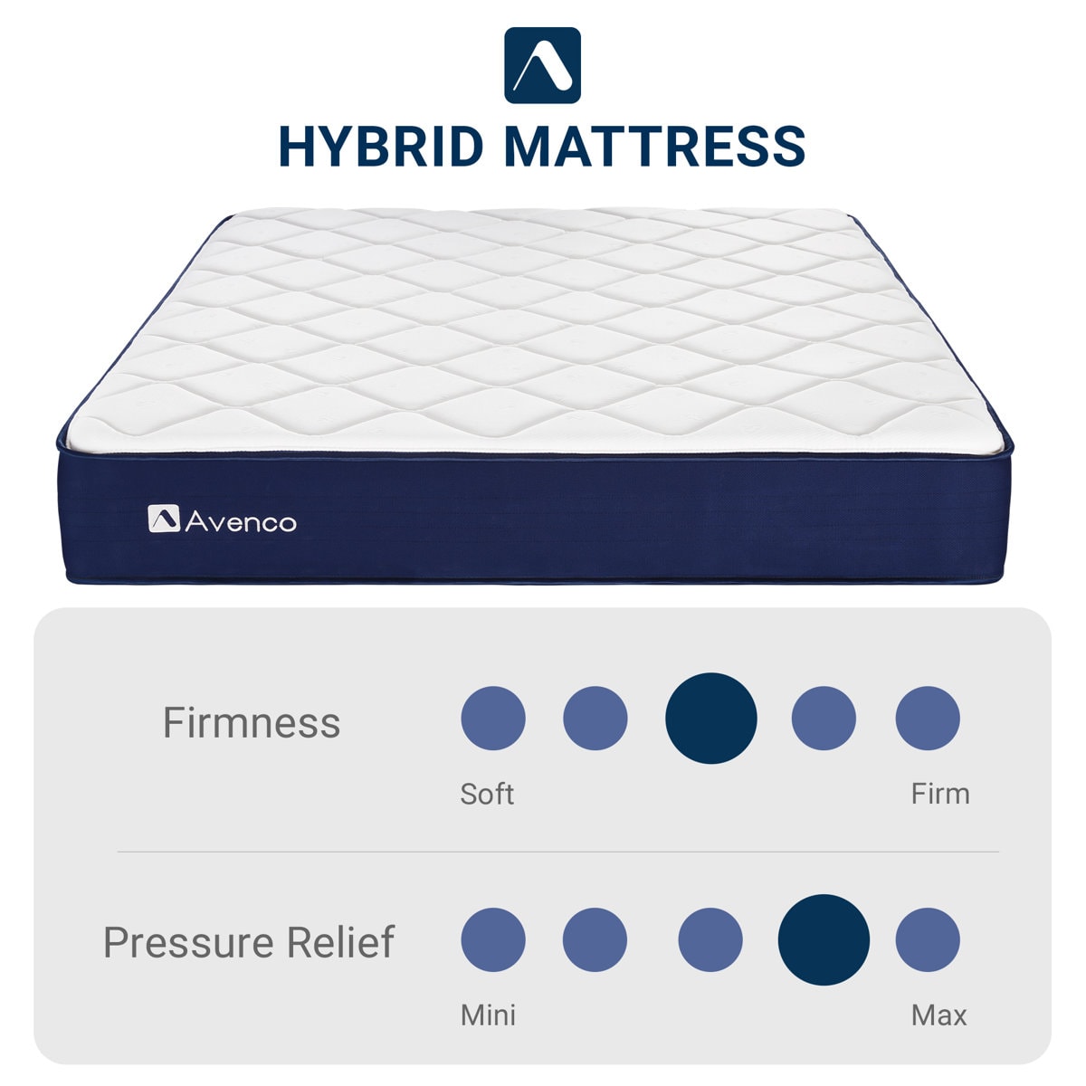 Avenco 8'' Medium Gel Memory Foam Hybrid Mattress