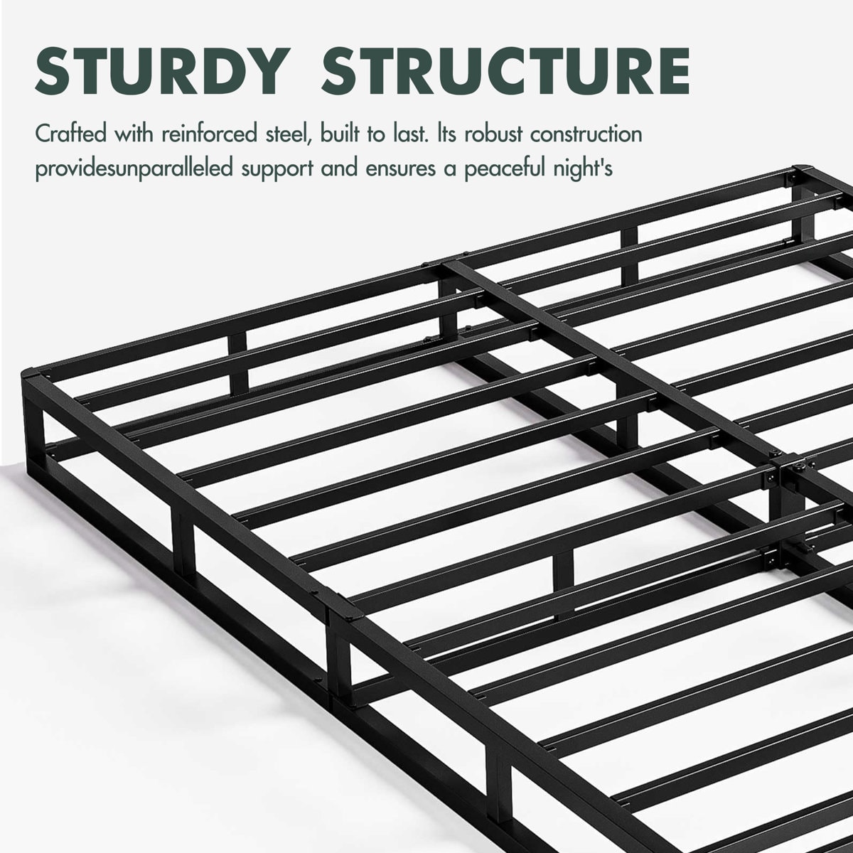 Likins 4 Inch Metal Box Spring with Frabric Cover, Easy Assembly