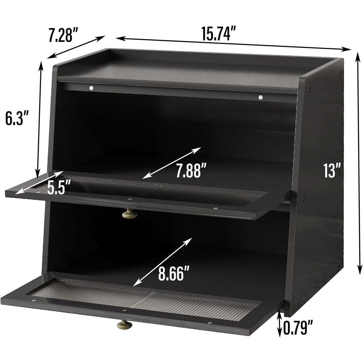 Bread Box Double Layer Large Food Storage Bin Bamboo Farmhouse Breadbox Organizer