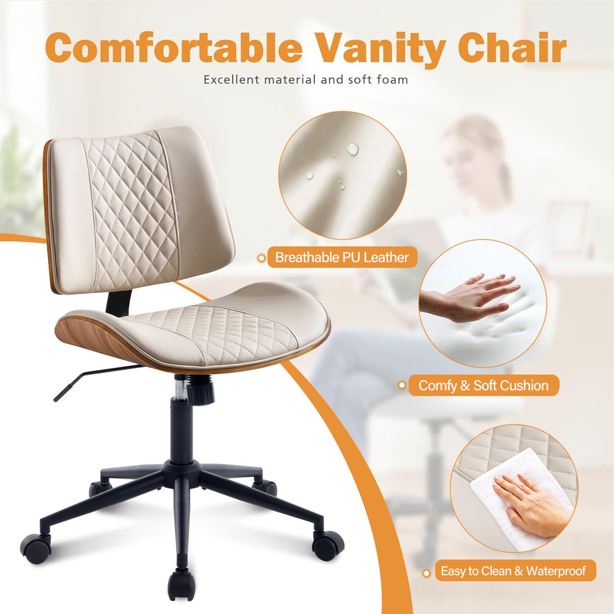 Ergonomic Adjustable Height Task Chair