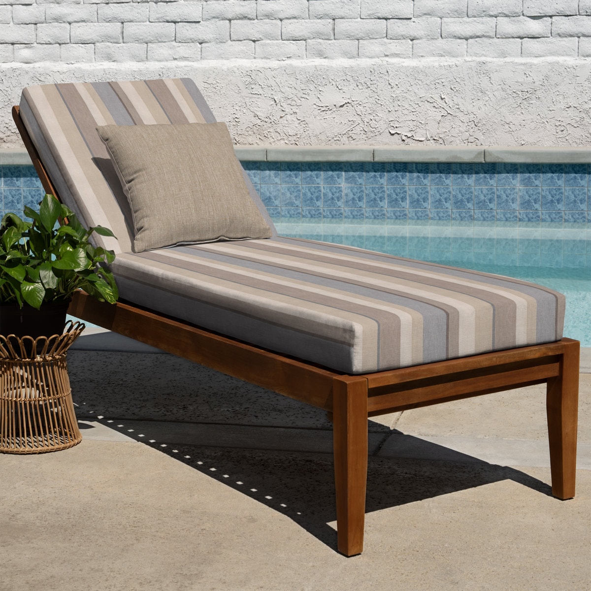 Meridian Outdoor Chaise Lounge Cushion – Weather-Resistant, Reversible, Plush Comfort