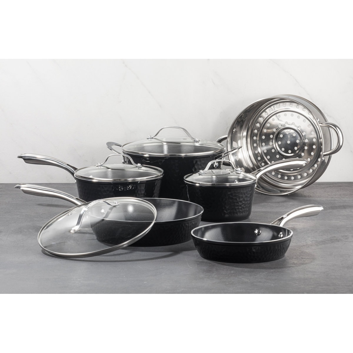 Gotham Steel 10 Piece Hammered Nonstick Ceramic Cookware Set