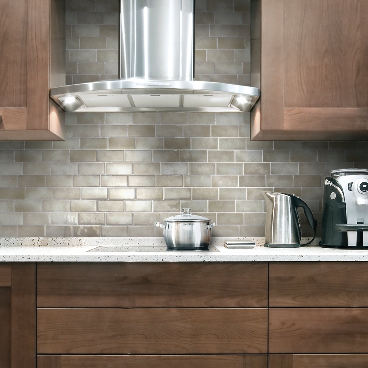 Peel and Stick Gel Backsplash Tile Metro 12'' x 8''