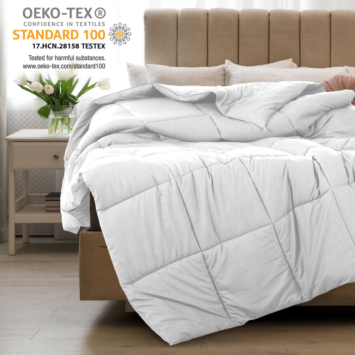 All Season Down Alternative Comforter Microfiber Duvet Insert with Corner Tabs