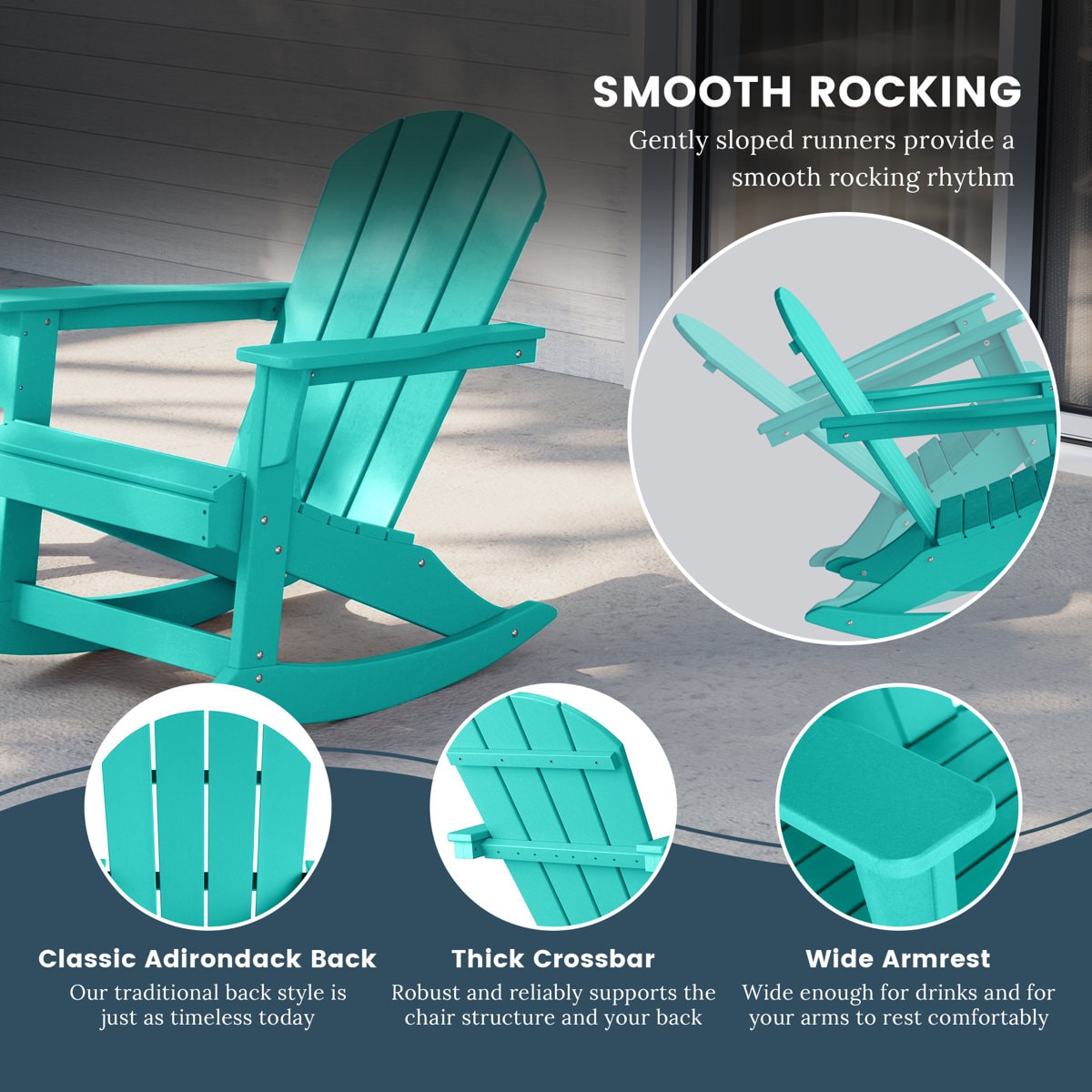 Ravenna HDPE Rocking Adirondack Chair