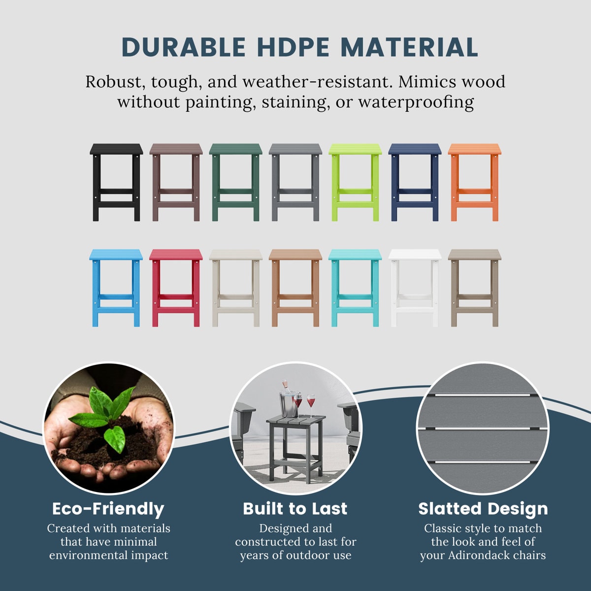 Shavon All Weather Adirondack Outdoor HDPE Side Table