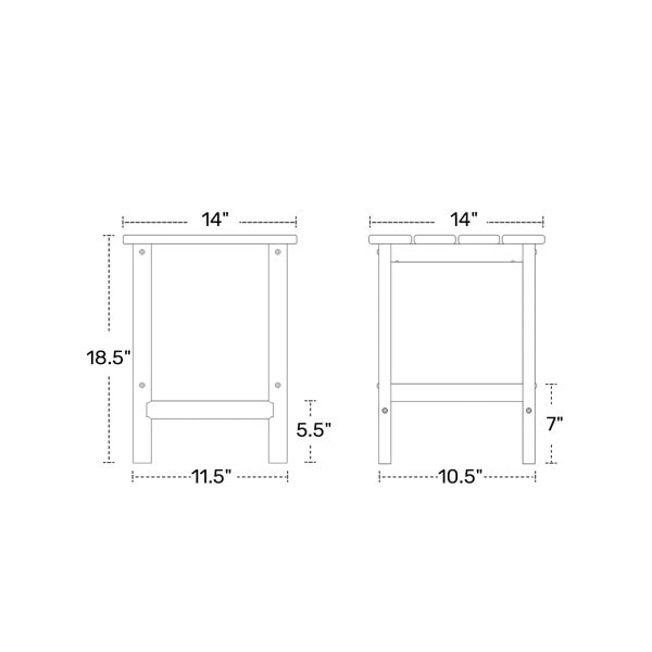 Shavon All Weather Adirondack Outdoor HDPE Side Table