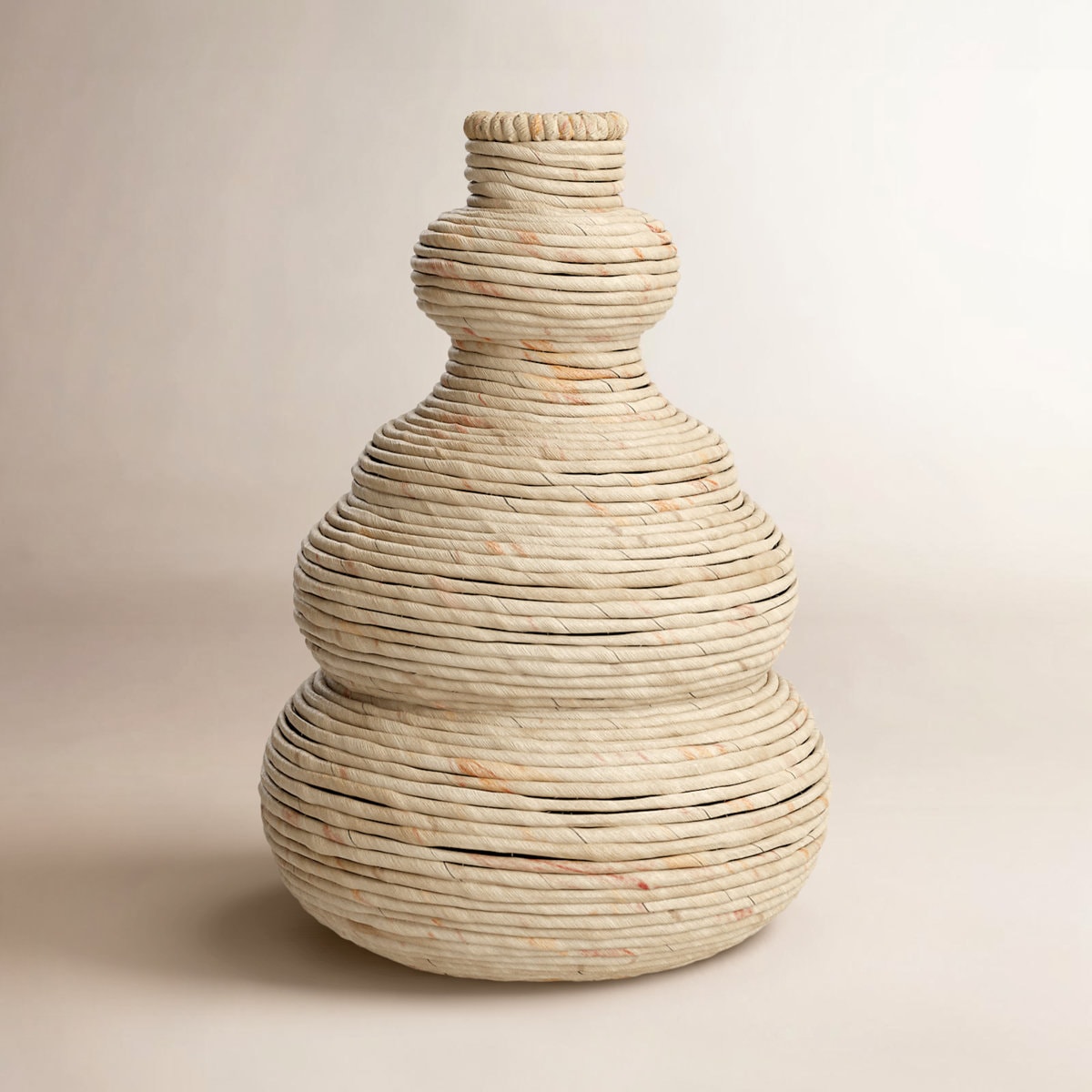 Seagrass Handmade Wrapped Decorative Vase with Abstract Bubble Shape