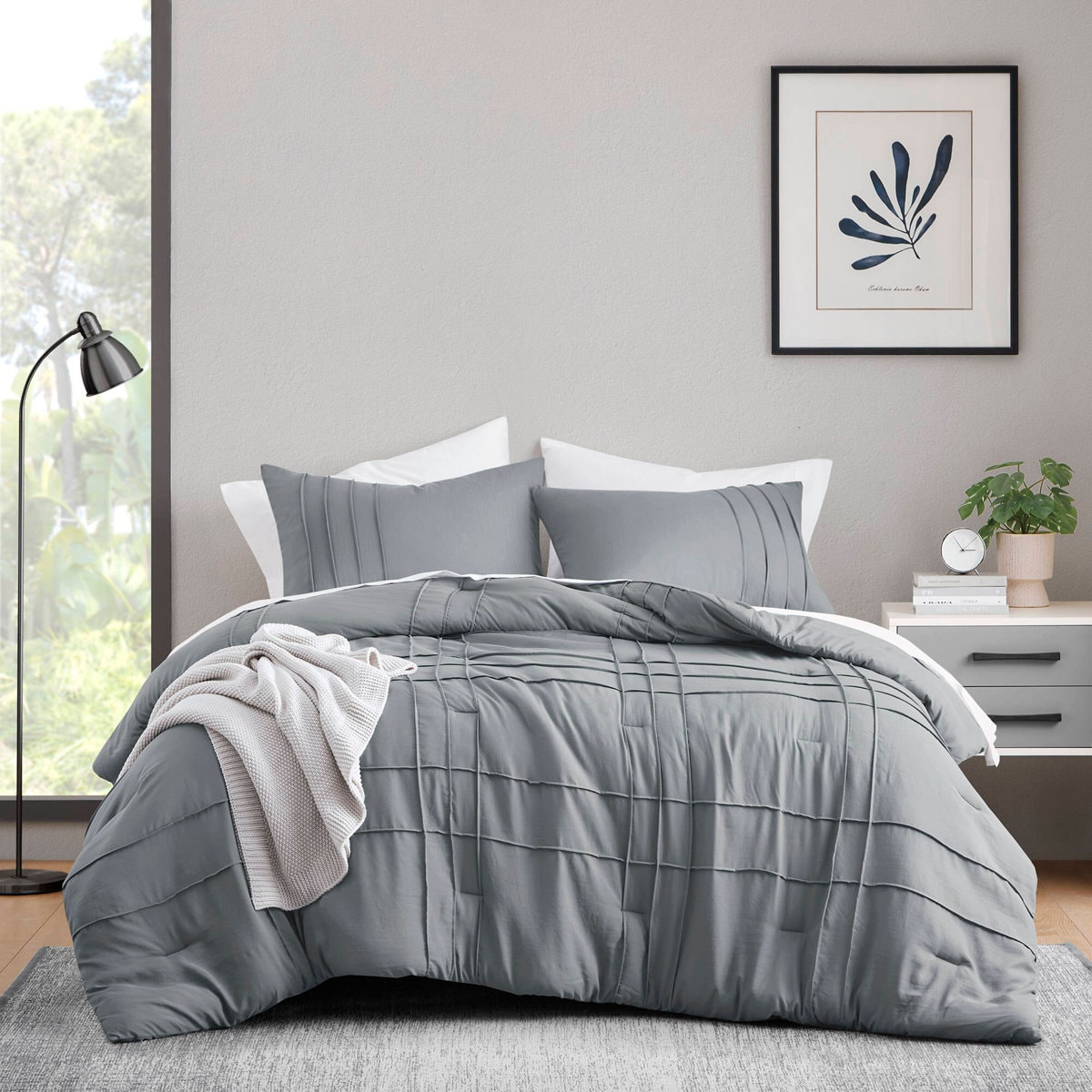 Harris Soft Washed Pinch Pleated Comforter Set