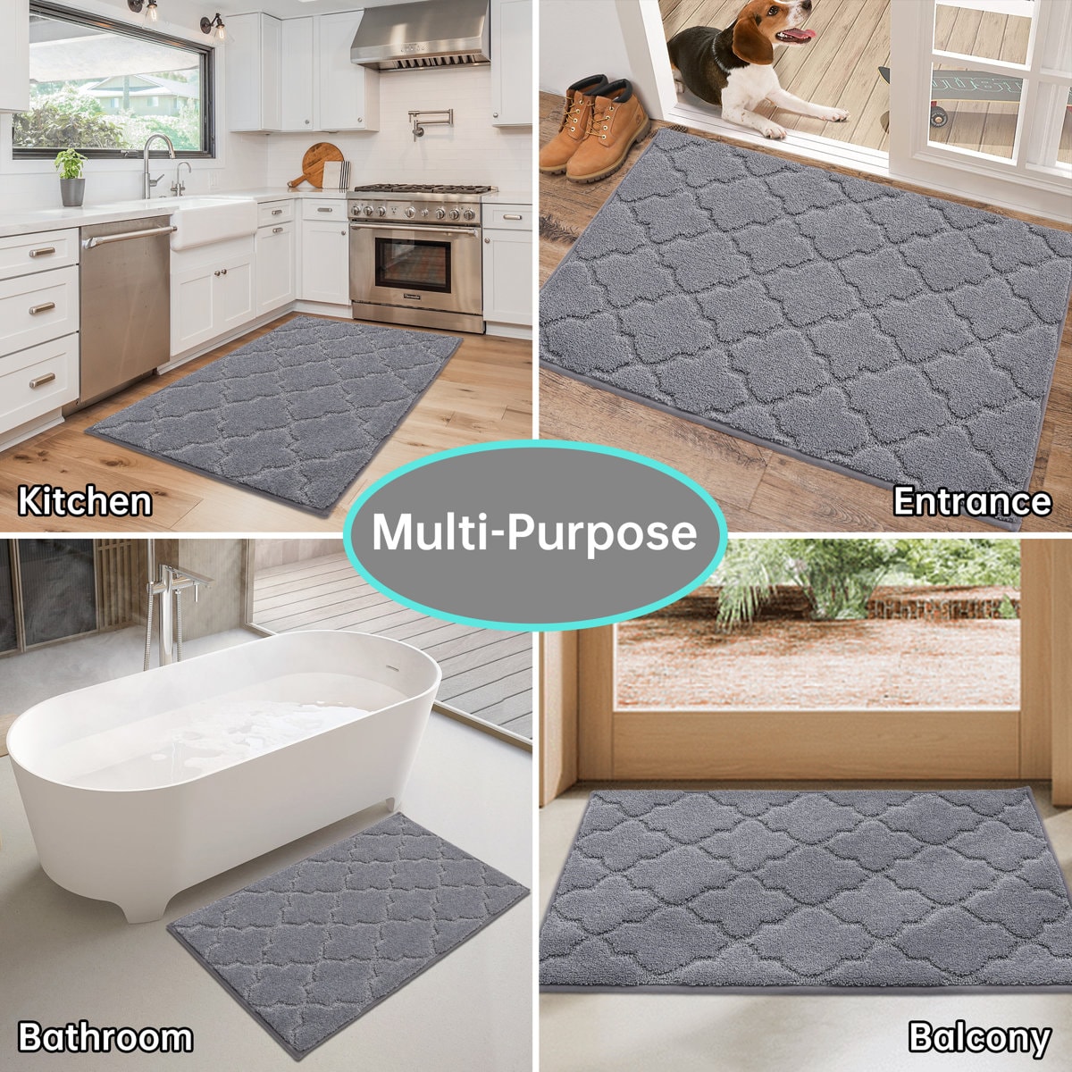 Monfield Non-Slip Geometric Indoor Doormat