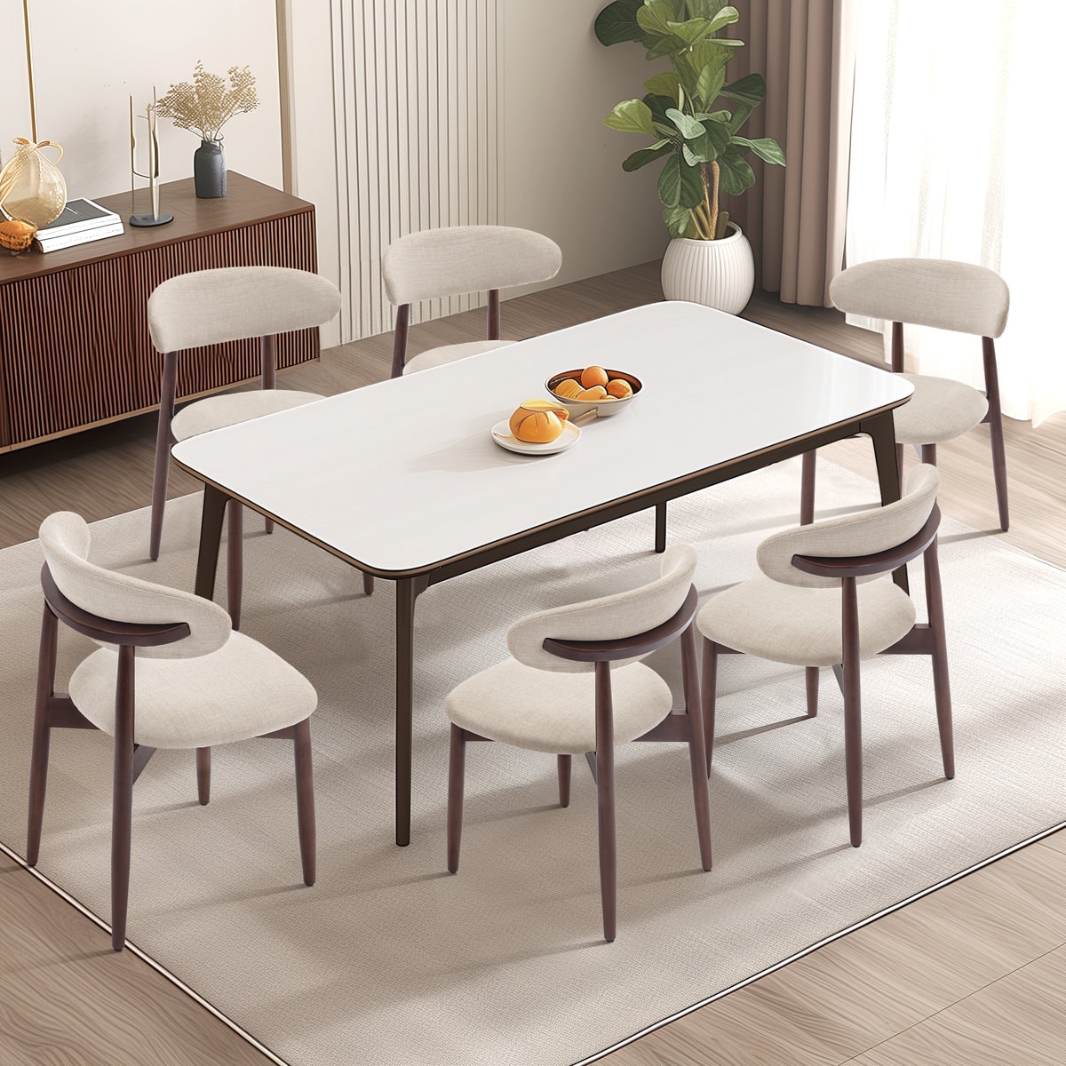 Upholstered Solid Wood Dining Chair Side Chair (Set of 2)