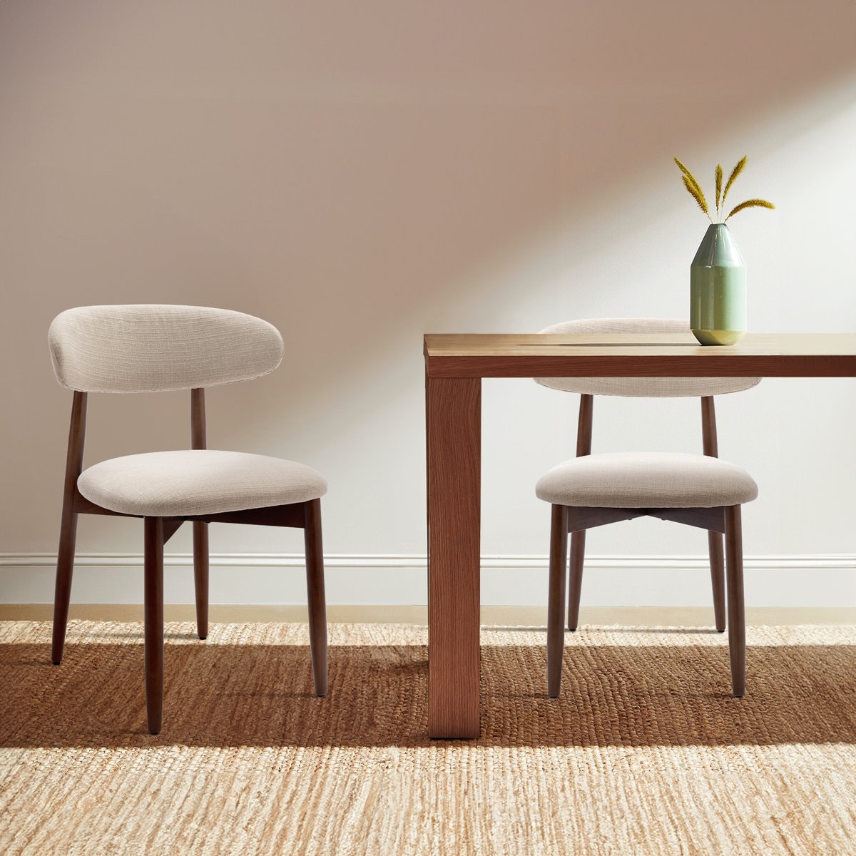 Upholstered Solid Wood Dining Chair Side Chair (Set of 2)